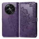 For  Realme 12 Mandala Flower Embossed Leather Phone Case(Purple) - 1