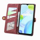 For Realme C53 Geometric Zipper Wallet Side Buckle Leather Phone Case(Red) - 3