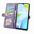 For Realme C53 Geometric Zipper Wallet Side Buckle Leather Phone Case(Purple) - 3