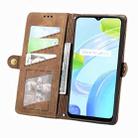 For Realme C53 Geometric Zipper Wallet Side Buckle Leather Phone Case(Brown) - 3