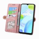 For Realme V11 Geometric Zipper Wallet Side Buckle Leather Phone Case(Pink) - 3
