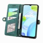 For Realme V11 Geometric Zipper Wallet Side Buckle Leather Phone Case(Green) - 3