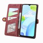 For Realme V11 Geometric Zipper Wallet Side Buckle Leather Phone Case(Red) - 3