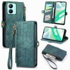 For Realme C33 Geometric Zipper Wallet Side Buckle Leather Phone Case(Green) - 1