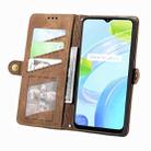 For Realme C33 Geometric Zipper Wallet Side Buckle Leather Phone Case(Brown) - 3