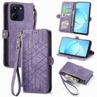 For Realme 10 4G Geometric Zipper Wallet Side Buckle Leather Phone Case(Purple) - 1