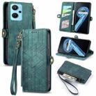 For Realme 9i Geometric Zipper Wallet Side Buckle Leather Phone Case(Green) - 1