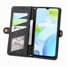 For Realme 9i Geometric Zipper Wallet Side Buckle Leather Phone Case(Black) - 3