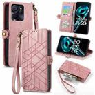 For Realme 9i 5G Geometric Zipper Wallet Side Buckle Leather Phone Case(Pink) - 1