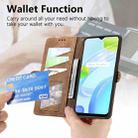 For Realme 5 / 5i / 6i Geometric Zipper Wallet Side Buckle Leather Phone Case(Brown) - 3