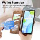 For Realme 6 Geometric Zipper Wallet Side Buckle Leather Phone Case(Brown) - 3