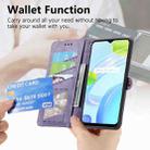 For Realme 6 Pro Geometric Zipper Wallet Side Buckle Leather Phone Case(Purple) - 3