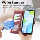 For Realme 7 Geometric Zipper Wallet Side Buckle Leather Phone Case(Red) - 3