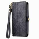 For Realme C11 Geometric Zipper Wallet Side Buckle Leather Phone Case(Black) - 2