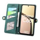 For Realme C65 Geometric Zipper Wallet Side Buckle Leather Phone Case(Green) - 3