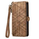 For Realme C65 Geometric Zipper Wallet Side Buckle Leather Phone Case(Brown) - 2