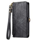 For Realme C65 Geometric Zipper Wallet Side Buckle Leather Phone Case(Black) - 2