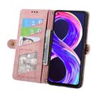 For Realme 8 / 8 Pro Geometric Zipper Wallet Side Buckle Leather Phone Case(Pink) - 3