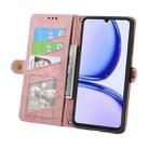 For Realme Note 50 Geometric Zipper Wallet Side Buckle Leather Phone Case(Pink) - 3