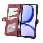 For Realme Note 50 Geometric Zipper Wallet Side Buckle Leather Phone Case(Red) - 3