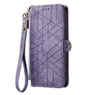 For Realme Note 50 Geometric Zipper Wallet Side Buckle Leather Phone Case(Purple) - 2