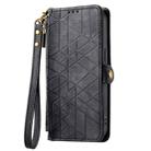 For Realme Note 50 Geometric Zipper Wallet Side Buckle Leather Phone Case(Black) - 2