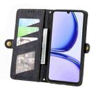 For Realme Note 50 Geometric Zipper Wallet Side Buckle Leather Phone Case(Black) - 3