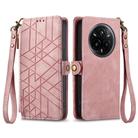 For Realme 14 Pro+ Geometric Zipper Wallet Side Buckle Leather Phone Case(Pink) - 2