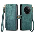 For Realme 14 Pro+ Geometric Zipper Wallet Side Buckle Leather Phone Case(Green) - 2