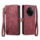 For Realme 14 Pro+ Geometric Zipper Wallet Side Buckle Leather Phone Case(Red) - 2
