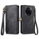 For Realme 14 Pro+ Geometric Zipper Wallet Side Buckle Leather Phone Case(Black) - 2