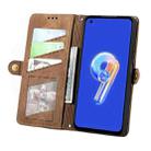 For ASUS Zenfone 10 Geometric Zipper Wallet Side Buckle Leather Phone Case(Brown) - 3