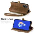 For ASUS Zenfone 10 Geometric Zipper Wallet Side Buckle Leather Phone Case(Brown) - 4