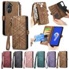 For ASUS Zenfone 10 Geometric Zipper Wallet Side Buckle Leather Phone Case(Brown) - 5