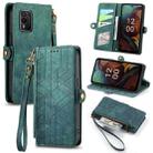 For Nokia XR21 Geometric Zipper Wallet Side Buckle Leather Phone Case(Green) - 1