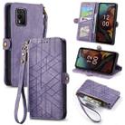 For Nokia XR21 Geometric Zipper Wallet Side Buckle Leather Phone Case(Purple) - 1