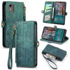 For Nokia C12 Geometric Zipper Wallet Side Buckle Leather Phone Case(Green) - 1