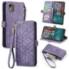 For Nokia C12 Geometric Zipper Wallet Side Buckle Leather Phone Case(Purple) - 1