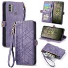 For Nokia C31 Geometric Zipper Wallet Side Buckle Leather Phone Case(Purple) - 1