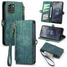 For Nokia G60 5G Geometric Zipper Wallet Side Buckle Leather Phone Case(Green) - 1