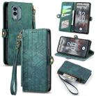 For Nokia X30 5G Geometric Zipper Wallet Side Buckle Leather Phone Case(Green) - 1