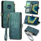 For Nokia XR20 Geometric Zipper Wallet Side Buckle Leather Phone Case(Green) - 1