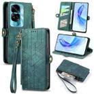 For Honor 90 Lite / X50i Geometric Zipper Wallet Side Buckle Leather Phone Case(Green) - 1