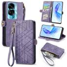 For Honor 90 Lite / X50i Geometric Zipper Wallet Side Buckle Leather Phone Case(Purple) - 1