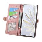 For Honor X8 5G Geometric Zipper Wallet Side Buckle Leather Phone Case(Pink) - 3