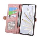For Honor Magic5 Pro Geometric Zipper Wallet Side Buckle Leather Phone Case(Pink) - 3