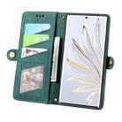 For Honor X9A Geometric Zipper Wallet Side Buckle Leather Phone Case(Green) - 3