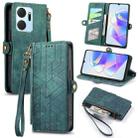 For Honor X7A Geometric Zipper Wallet Side Buckle Leather Phone Case(Green) - 1