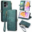 For Honor 80 SE Geometric Zipper Wallet Side Buckle Leather Phone Case(Green) - 1