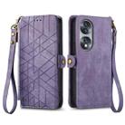 For Honor X40 GT Geometric Zipper Wallet Side Buckle Leather Phone Case(Purple) - 2